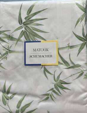 New Matouk Schumacher King Duvet Dominique Palm Green 500 Luca Percale/Free Ship